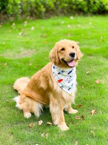 1pc Plane Pattern Pet Bandana For Dog And Cat For All Season - Multicolor - View 2