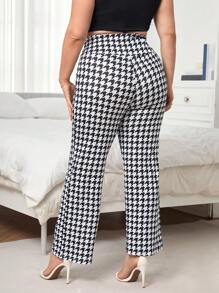 SHEIN Privé Pantalones con estampado de pata de gallo