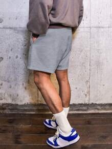 Street Sport 男士字母圖案腰部抽繩運動短褲