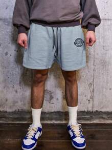 Street Sport 男士字母圖案腰部抽繩運動短褲