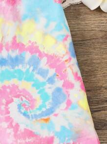 SHEIN 小女童螺旋紮染騎行褲