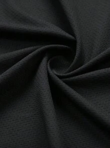 Manfinity Sport Corelite Men Letter Patched Detail Zip Up Hooded Sports Jacket Workout Tops - Black - View 4