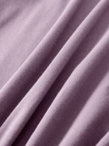 INAWLY Solid Round Neck Tee