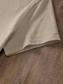 INAWLY Tropical And Slogan Graphic Tee Take Photos Of The Scenery Along The Way And Record This Beautiful Moment - Khaki - View 4