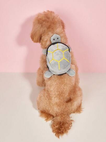 1入組烏龜設計寵物可愛灰色的滌綸寵物包適用於寵物