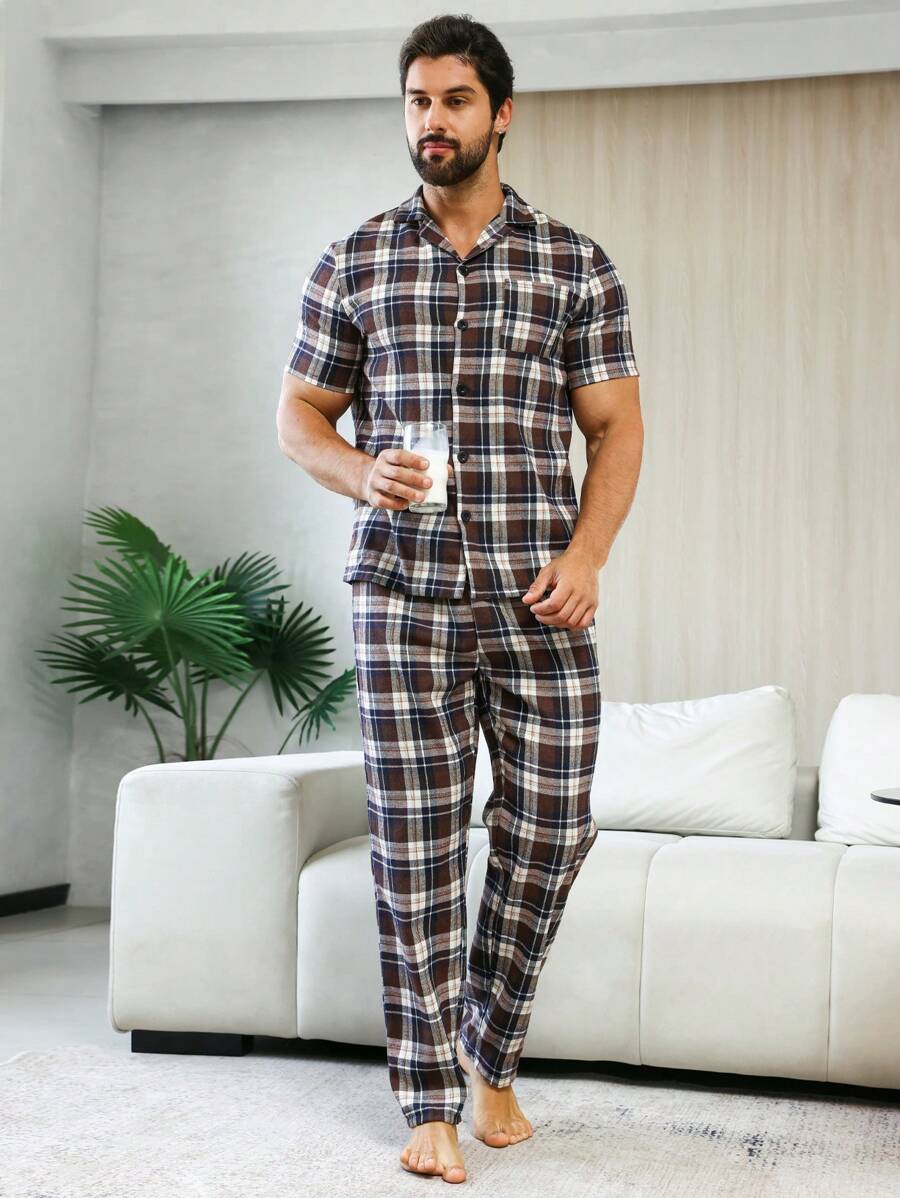 Bộ PJ bỏ túi in họa tiết kẻ sọc / Bộ đồ ngủ - Nhiều màu - Xem 1