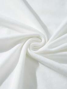 ROMWE MEN Street Life Men Cotton Letter Graphic Drop Shoulder Tee, School - White - View 5