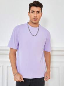 Manfinity RebelGame Men Butterfly & Slogan Graphic Tee - Lilac Purple - View 2