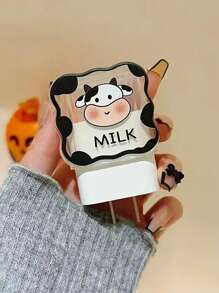 5pcs Cartoon Cow Pattern Data Cable Protector & Charging Head Cover Charger Protector - Multicolor - View 2