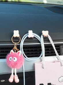 Móc treo xe đa năng trang trí hình gấu 3 chiếc - Nhiều màu - Xem 2