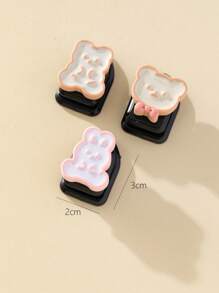 Móc treo xe đa năng trang trí hình gấu 3 chiếc - Nhiều màu - Xem 3