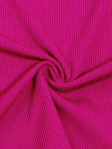 INAWLY 素色小高領背心上衣 - 玫紅色 - 查看 5