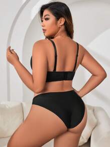 Sujetador con encaje floral con aro - Negro - Ver 2