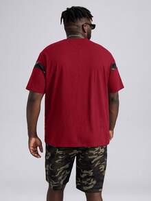 GENTILAND Men Plus Camo Print Tee & Shorts - Red - View 2