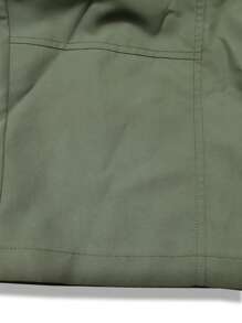 Manfinity Hypemode 男士素色腰部抽繩長褲 - 軍綠色 - 查看 4