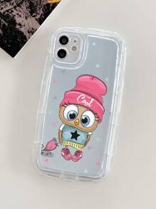 Ốp điện thoại trong suốt in hình cú hoạt hình - Trong sáng - Xem 2