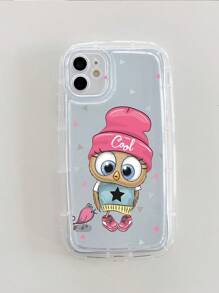 Ốp điện thoại trong suốt in hình cú hoạt hình - Trong sáng - Xem 3