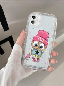 Ốp điện thoại trong suốt in hình cú hoạt hình - Trong sáng - Xem 4