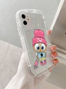 Ốp điện thoại trong suốt in hình cú hoạt hình - Trong sáng - Xem 5