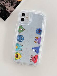 Cartoon Monster Print Clear Phone Case,International Version, Not The Domestic Version - Clear - View 2
