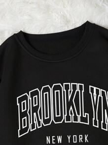 INAWLY Letter Graphic Thermal Lined Sweatshirt,Long Sleeve Tops Graduation,Back To School Outfits,Graduation,Teacher Outfits For Women,Back To School Pullover Fall Outfit