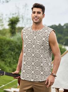 Manfinity RSRT Men Allover Print Tank Top - Apricot - View 1