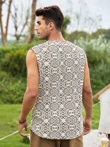 Manfinity RSRT Men Allover Print Tank Top - Apricot - View 2