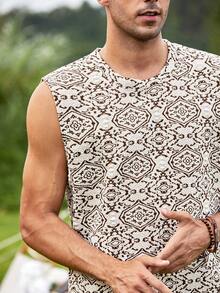 Manfinity RSRT Men Allover Print Tank Top - Apricot - View 5