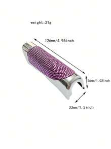1pc Rhinestone Decor Car Handbrake Cover,Car Women Accessories,Purple Car Accesaories - Pink - View 3
