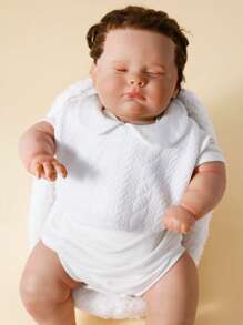 Baby Solid Bib - White - View 4