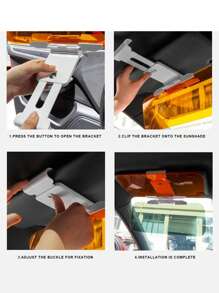 汽車遮陽板日夜防眩光高清遮陽板延長器 - 彩色 - 查看 5