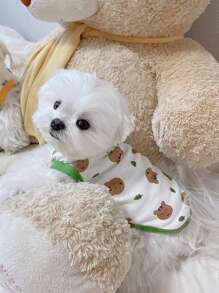 1入組卡通圖案寵物現代寵物衣服適用於寵物 - 彩色 - 查看 2