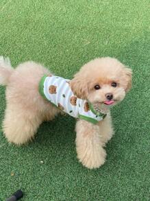 1入組卡通圖案寵物現代寵物衣服適用於寵物 - 彩色 - 查看 4