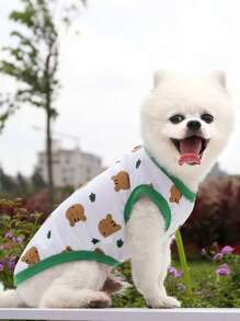 1入組卡通圖案寵物現代寵物衣服適用於寵物 - 彩色 - 查看 7