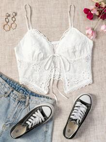 SHEIN EZwear Tie Front Schiffy Cami Top