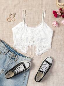 SHEIN EZwear Tie Front Schiffy Cami Top