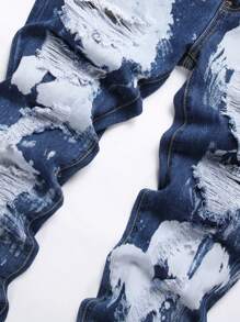 Men Cotton Ripped Washed Jeans