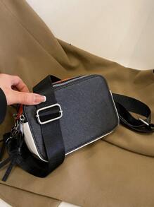 迷你方包撞色帶拉鍊PU皮革時尚 - 彩色 - 查看 2