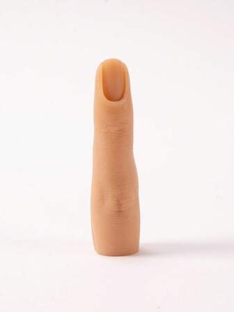 1入組矽膠美甲練習手指，可彎曲真人大小矽膠訓練手指練習工具，適合 DIY 美甲