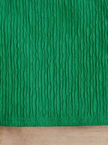 SHEIN Round Neck Sleeveless Knitted Solid Color Tank Top For Young Girls - Green - View 3