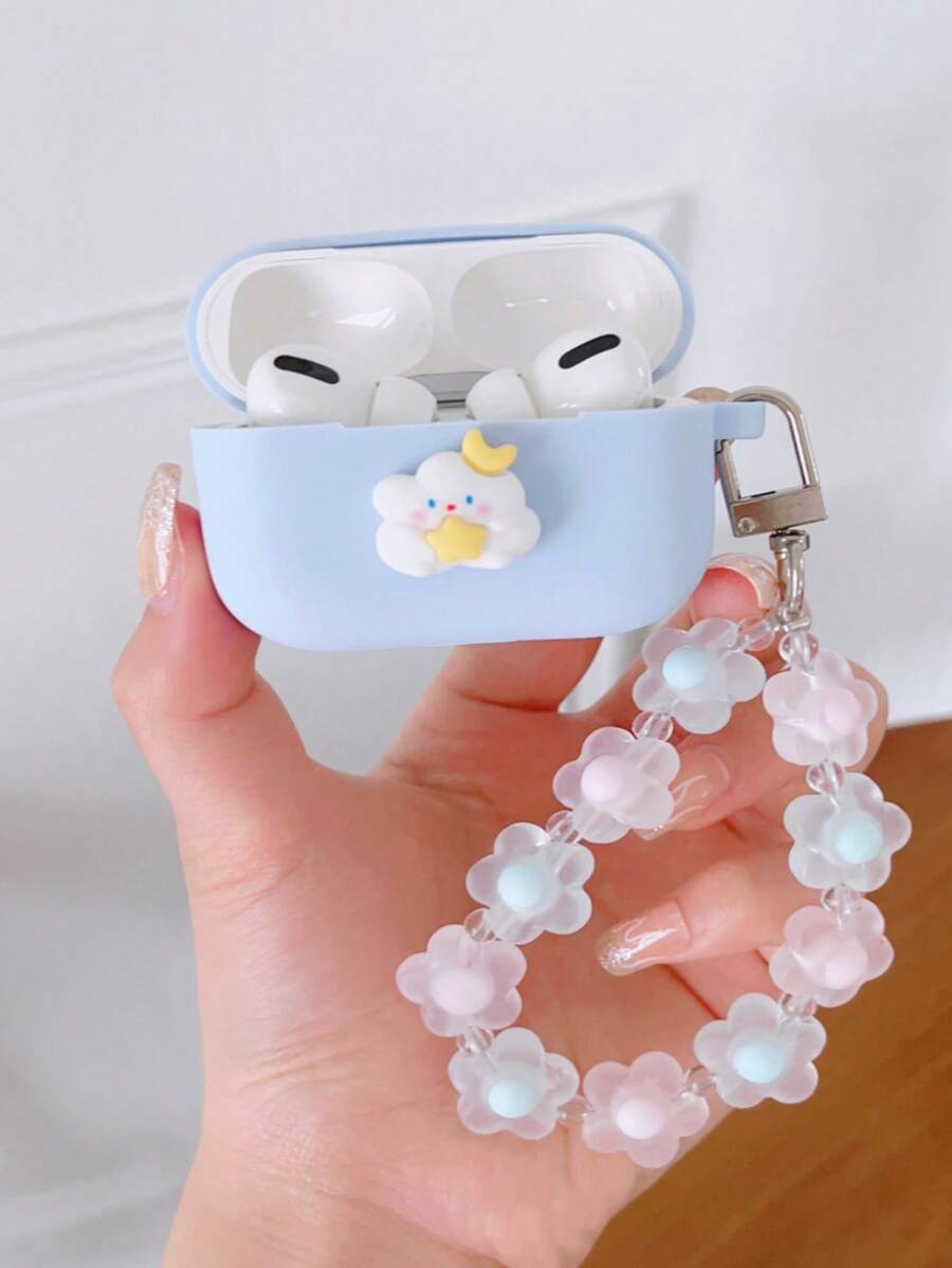 Vỏ silicon trang trí hoạt hình tương thích với Airpods - Màu xanh Bạc hà - Xem 1