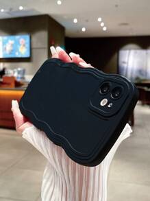 件黑色波浪設計手機殼相容於 Apple/三星/小米 - 黑色 - 查看 4