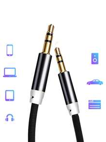 1入組3.5毫米音頻輸入介面車數據線 - 黑色 - 查看 3