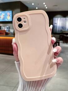 1 funda para teléfono con diseño de onda rosa claro compatible con Apple/Samsung/xiaomi - Rosa Pálido - Ver 1