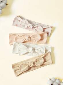 Cozy Pixies 4pcs Baby Girls Bow Decor Hair Band For Daily Life Love Valentine