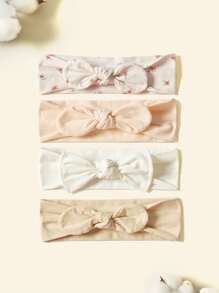 Cozy Pixies 4pcs Baby Girls Bow Decor Hair Band For Daily Life Love Valentine
