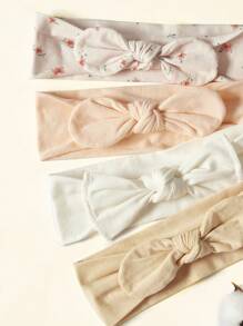 Cozy Pixies 4pcs Baby Girls Bow Decor Hair Band For Daily Life Love Valentine
