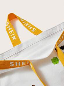 SHEIN Cartoon Pattern Tote Bag - Yellow - View 4
