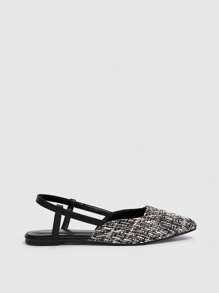 CUCCOO CHICEST Woman Shoes Tweed Colorblock Outdoor Flats, Elegant Slingback Flats For Summer Vacation Shoes Summer Spring Shoes Spring Break Easter - Multicolor - View 3