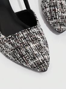 CUCCOO CHICEST Woman Shoes Tweed Colorblock Outdoor Flats, Elegant Slingback Flats For Summer Vacation Shoes Summer Spring Shoes Spring Break Easter - Multicolor - View 4